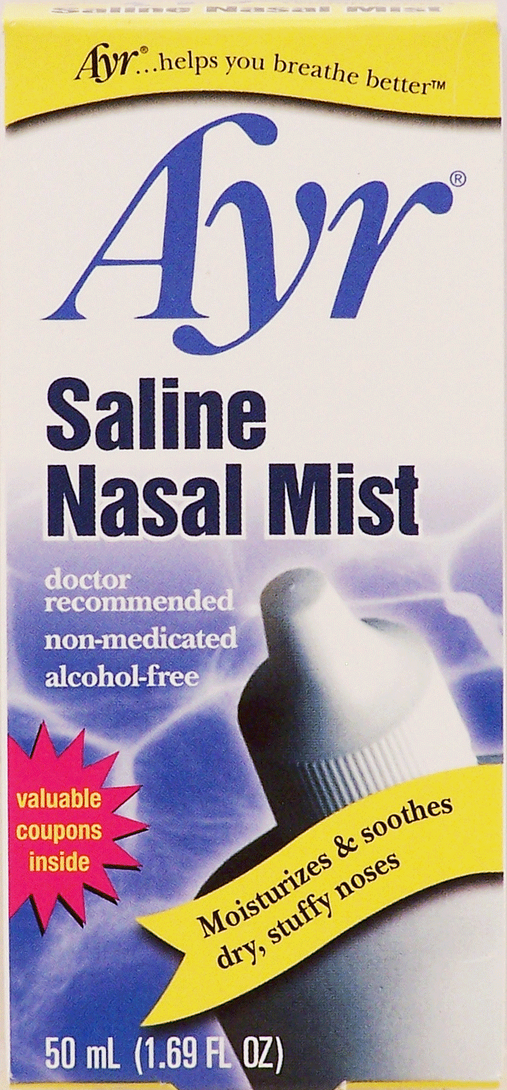 Ayr  saline nasal mist, moisturizes & soothes dry, stuffy noses, alcohol-free, Full-Size Picture